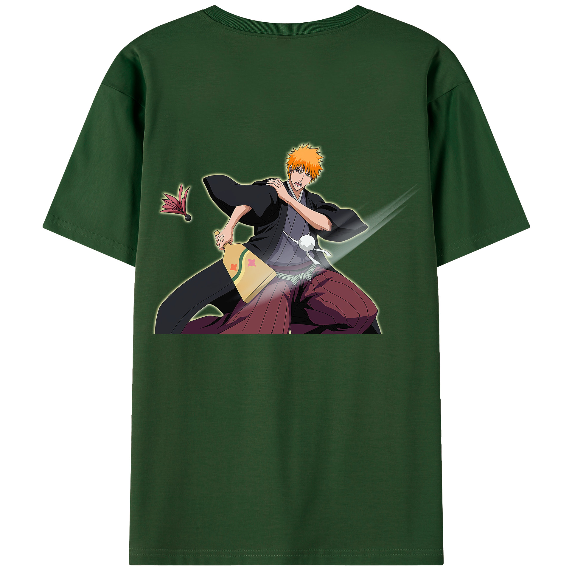 （画像用） ブリーチ 黒崎一護（くろさき いちご）BLEACH Kurosaki Ichigo 綿100％半袖Tシャツ（背面プリント）